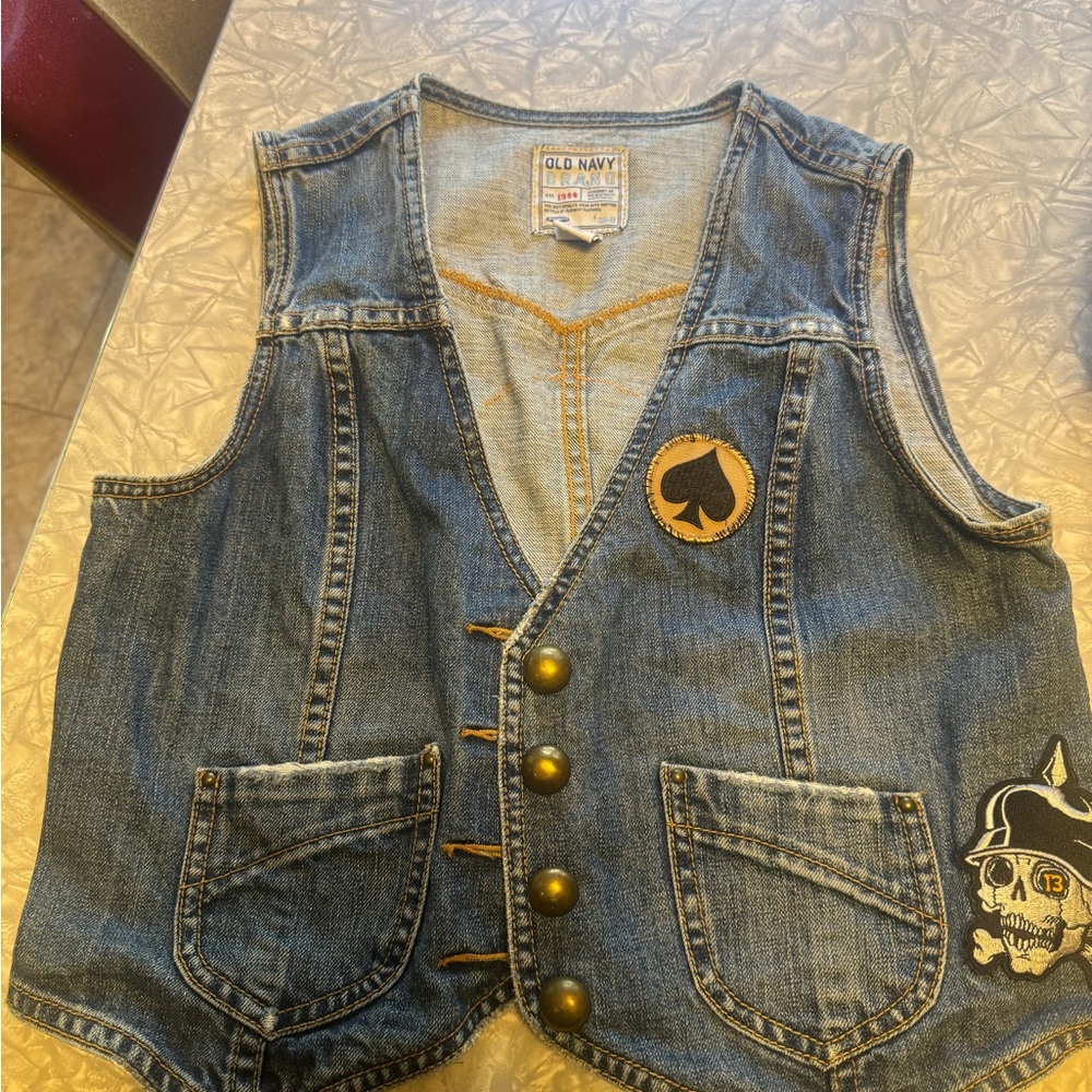 Vintage denim battle vest with Motörhead back patch - Picture 4 of 15